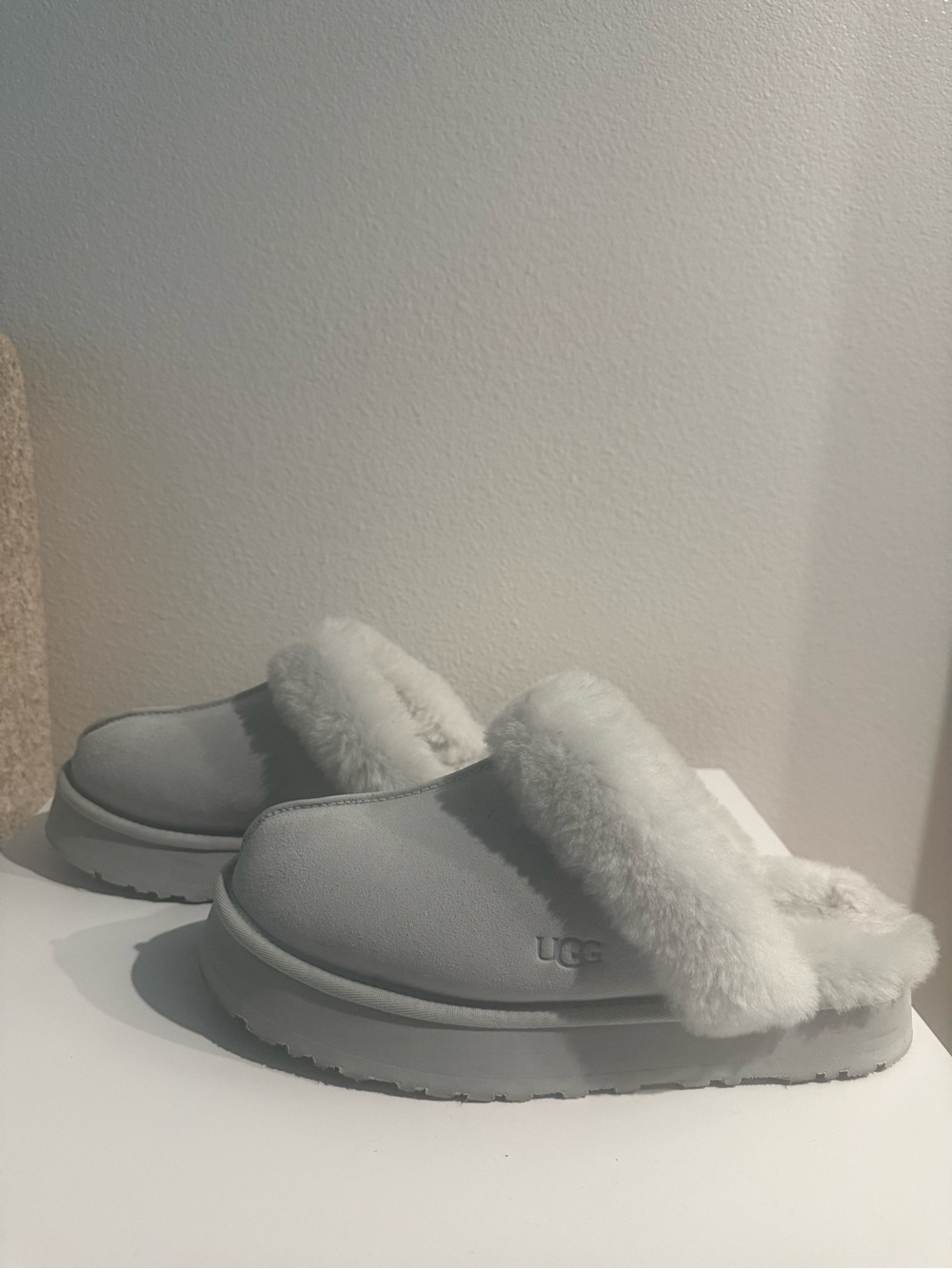 UGG Disquette Goose Light Gray Blue Platform Slipper